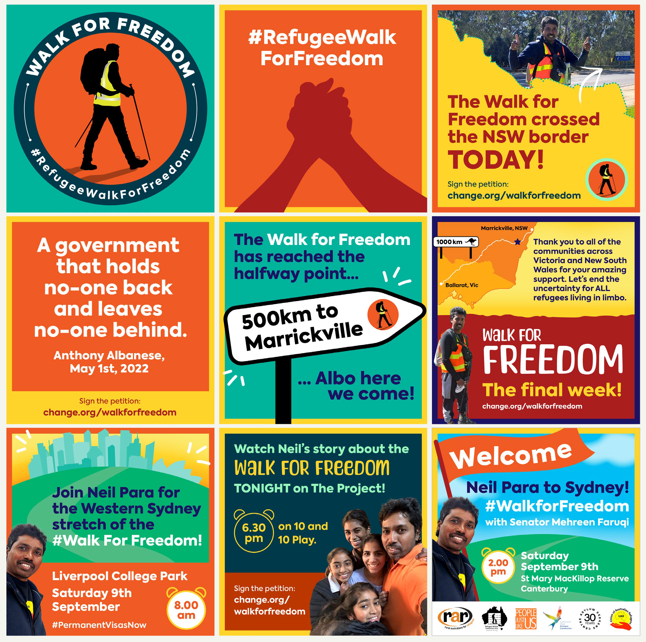 Social media campaign for Refugee Walk for Freedom